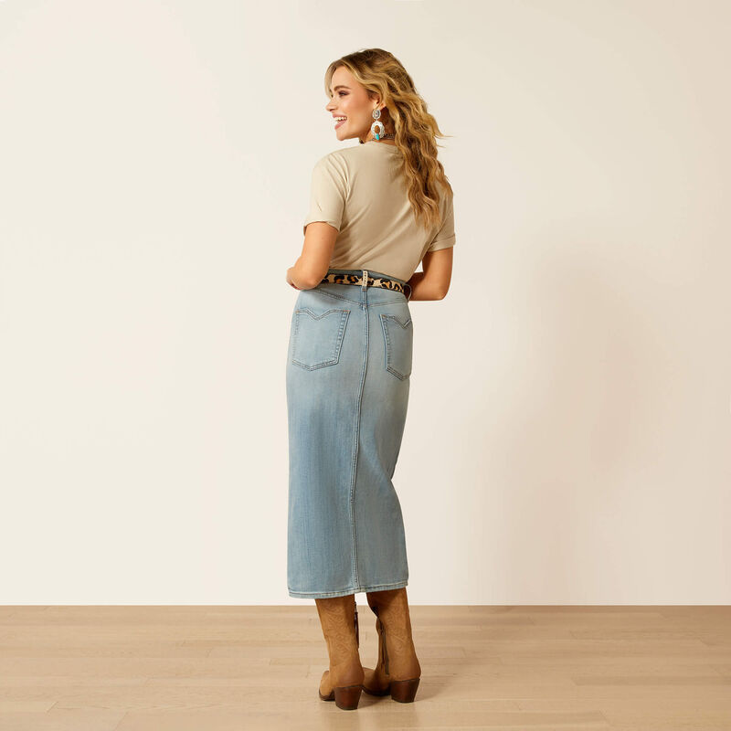 Ariat Womens Clair Denim Midi Skirt