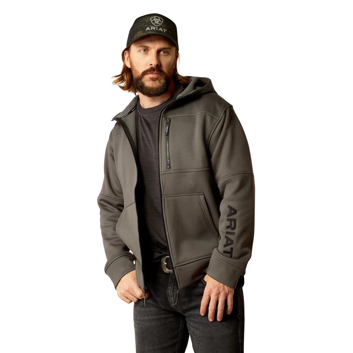 Ariat Mens Tek Fleece 2.0 Full Zip Hoodie