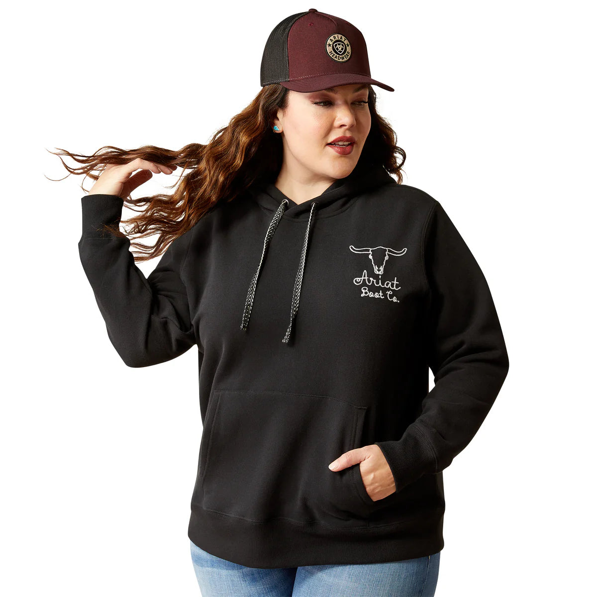 Ariat Womens Steer Stitch Hoodie Black