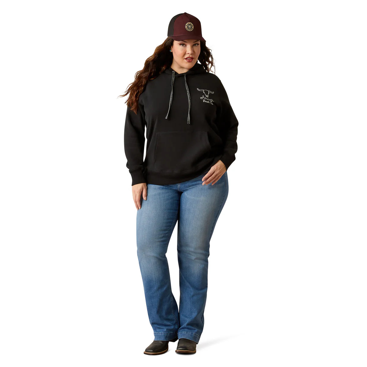 Ariat Womens Steer Stitch Hoodie Black