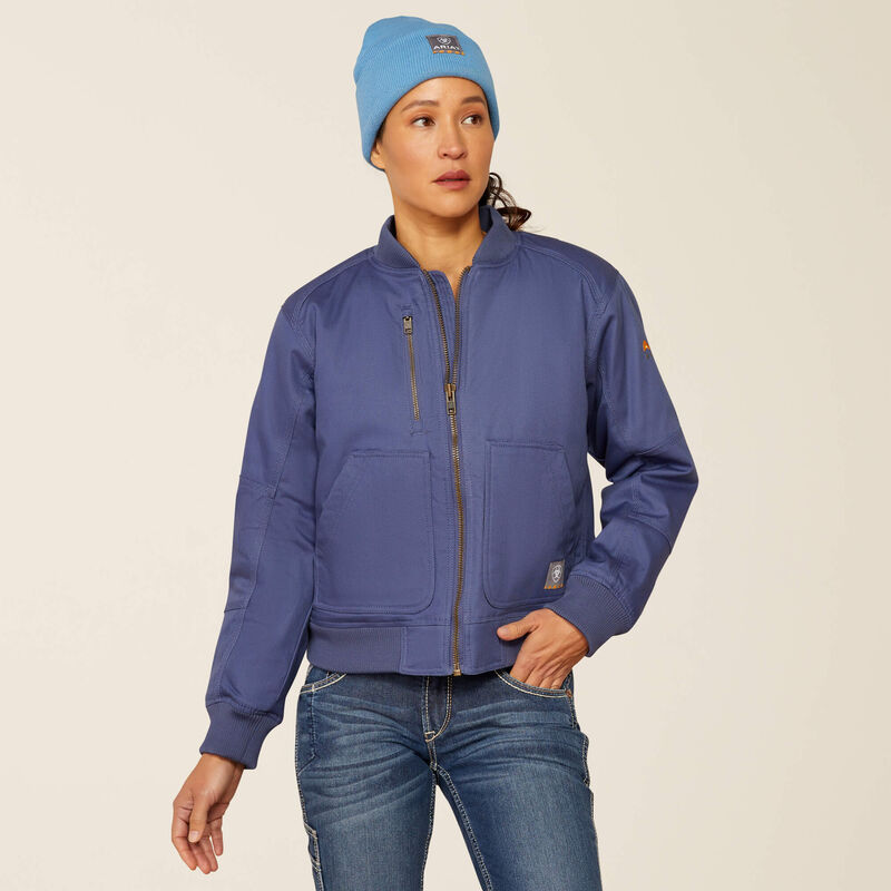 Ariat Womens Rebar Strech Canvas Bomber Jacket