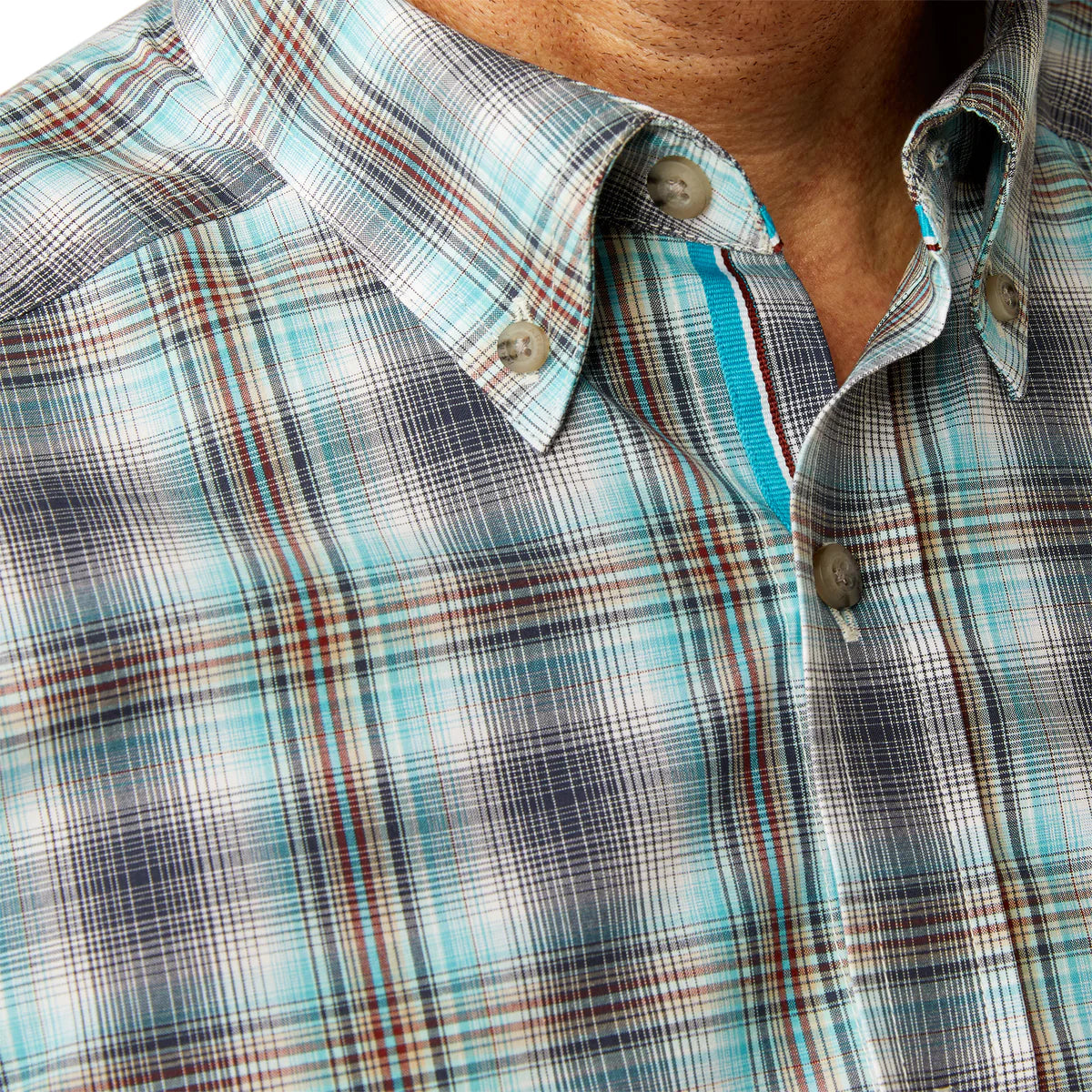 Ariat Mens Pro Series Piers Fitted Long Sleeved Shirt in Teal
