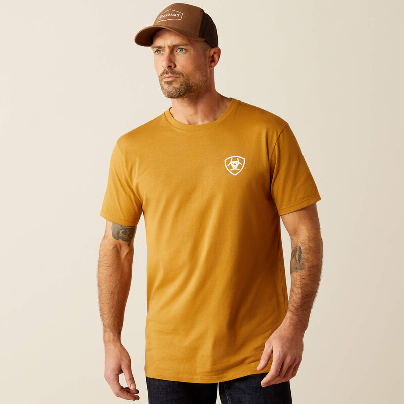 Ariat Mens Serape Seal SS Tee in Harvest Gold