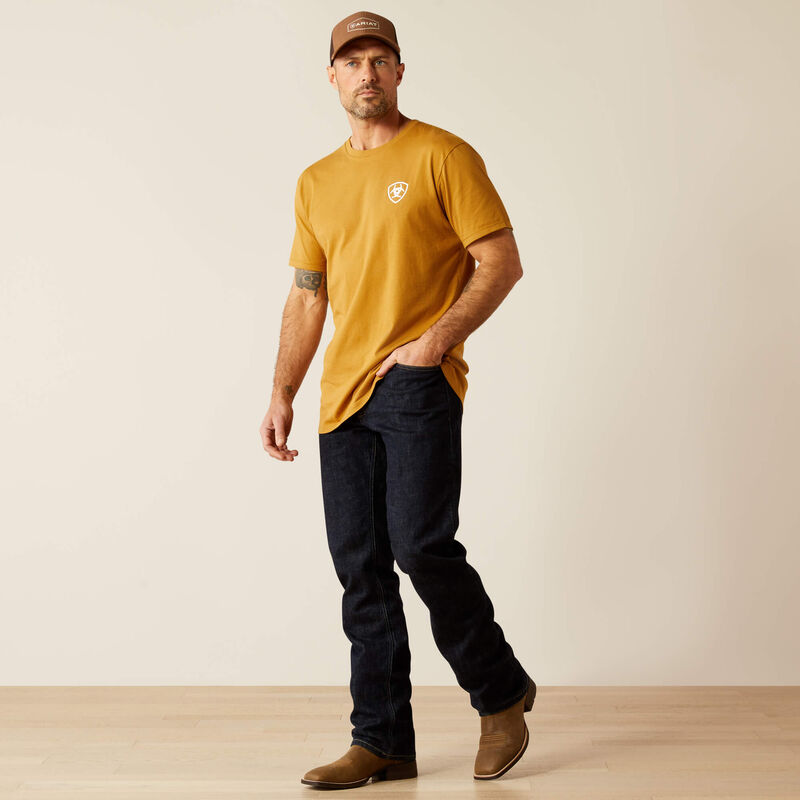 Ariat Mens Serape Seal SS Tee in Harvest Gold