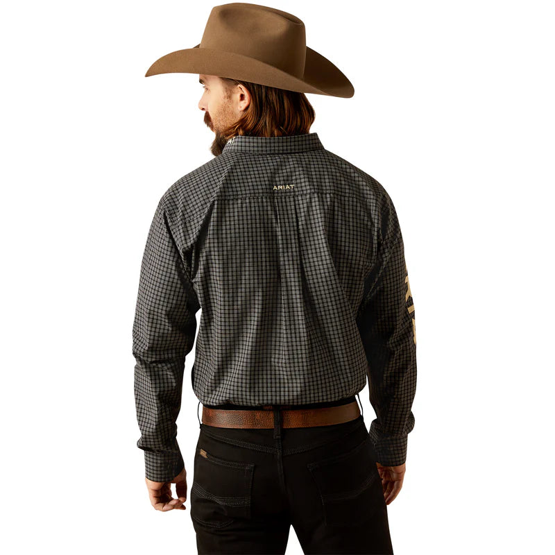 Ariat Mens Pro series Team Otto Long Sleeved Shirt in Black/Khaki