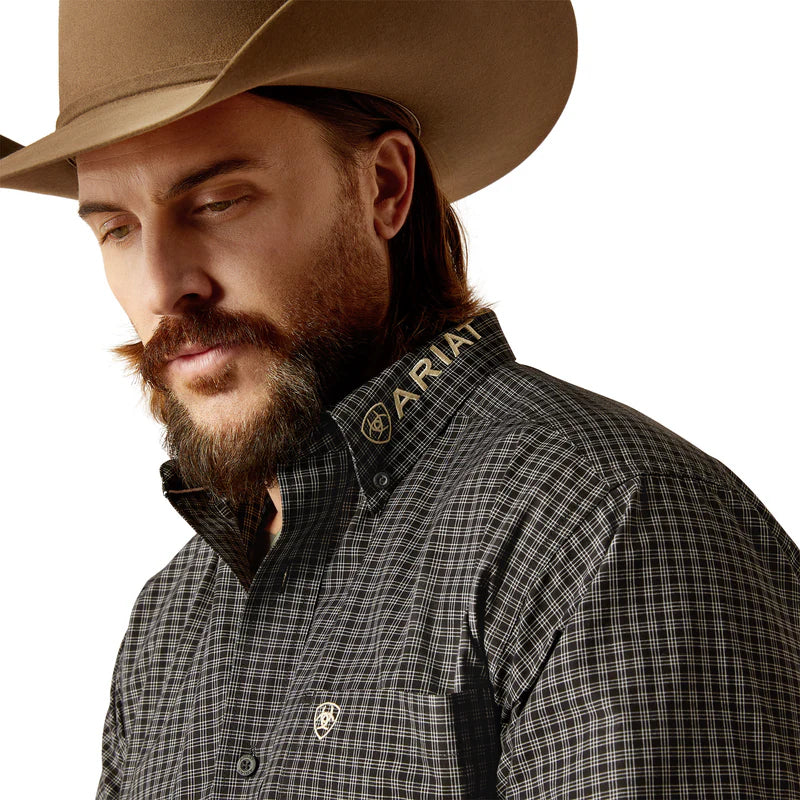 Ariat Mens Pro series Team Otto Long Sleeved Shirt in Black/Khaki