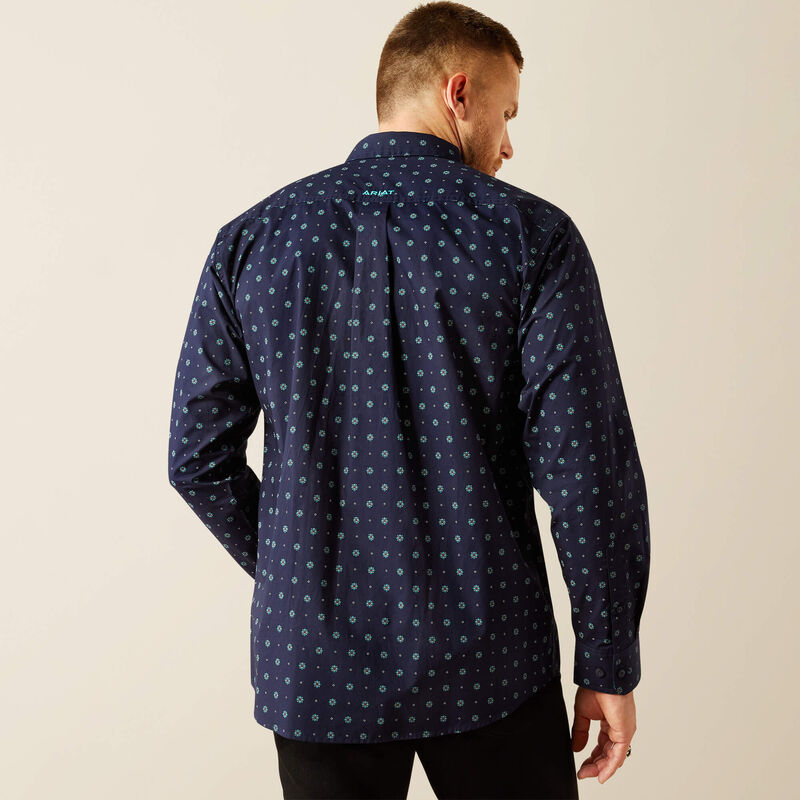 Ariat Mens Jacobi Classic Fit LS Shirt in Navy