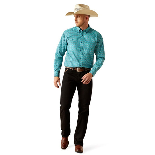 Ariat Mens Jordy Classic Fit LS Shirt in Blue