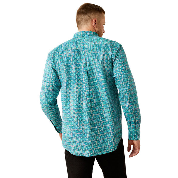 Ariat Mens Jordy Classic Fit LS Shirt in Blue
