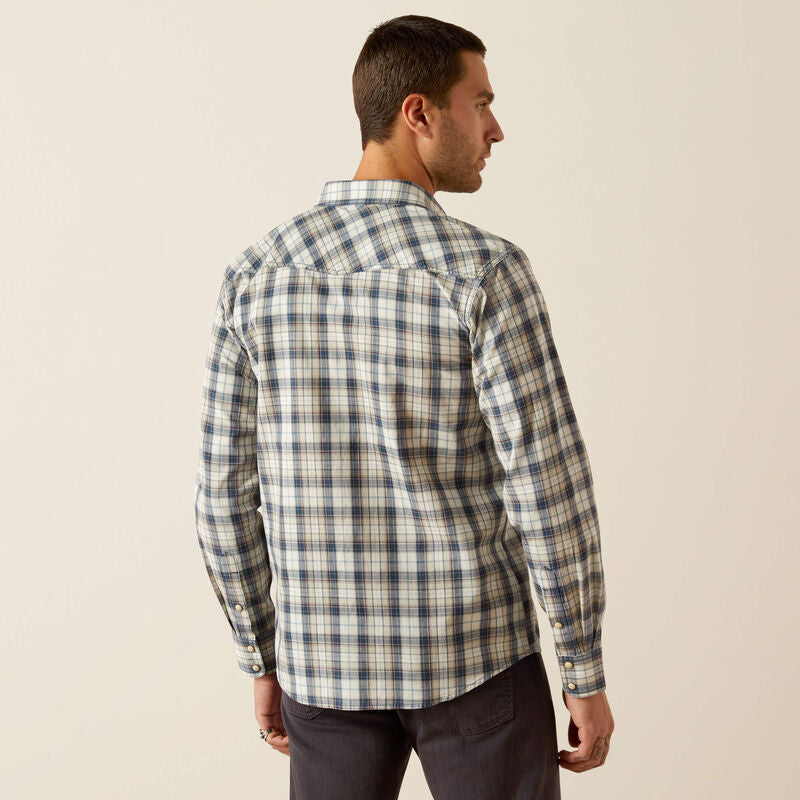 Ariat Mens Hampton Retro Fit LS Shirt in Navy