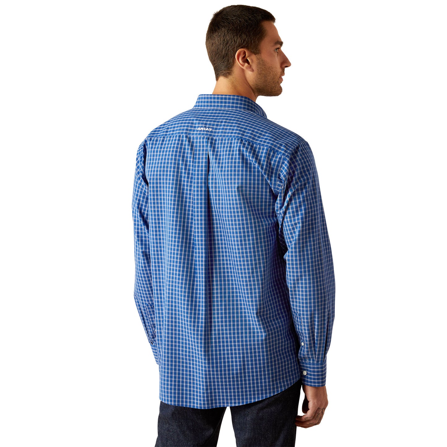 Ariat Mens Wrinkle Free Blair Classic Fit LS Shirt in Navy
