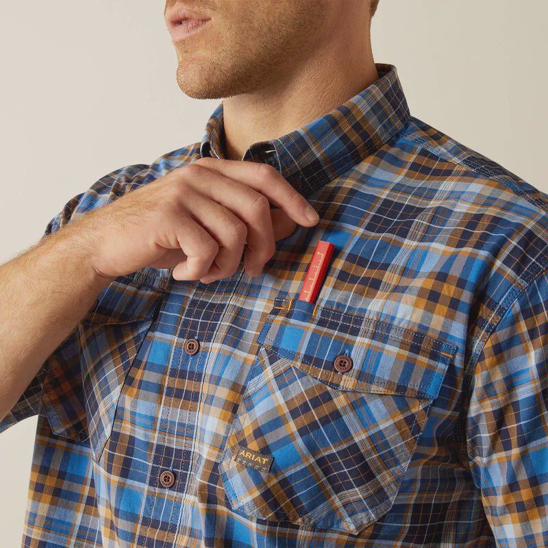 Ariat Mens Rebar Made Tough Durastretch Short Sleeve Workshirt