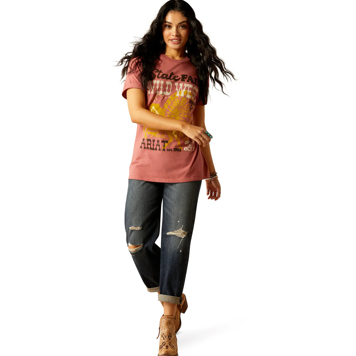 Ariat Womens State Fair SS Boyfriend Tee