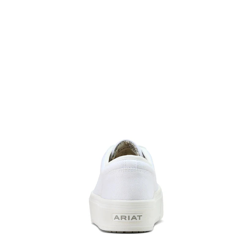 Ariat Womens Skylar White Canvas Platform Sneaker