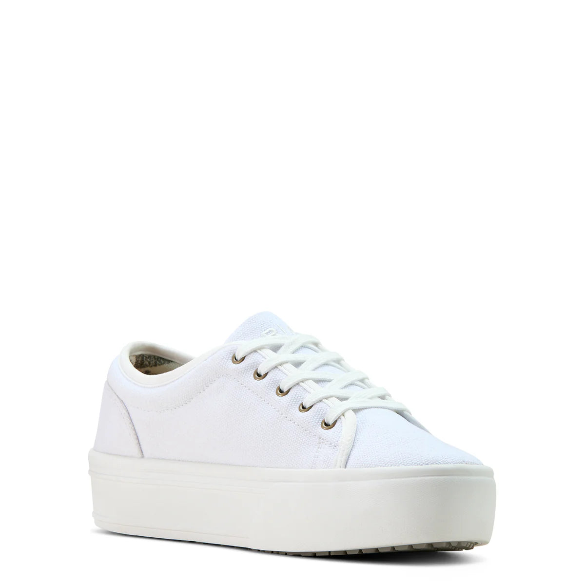 Ariat Womens Skylar White Canvas Platform Sneaker