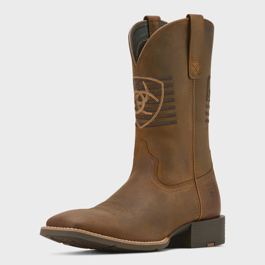 Ariat Mens Sport Freedom Cowboy Boot in Distressed Brown