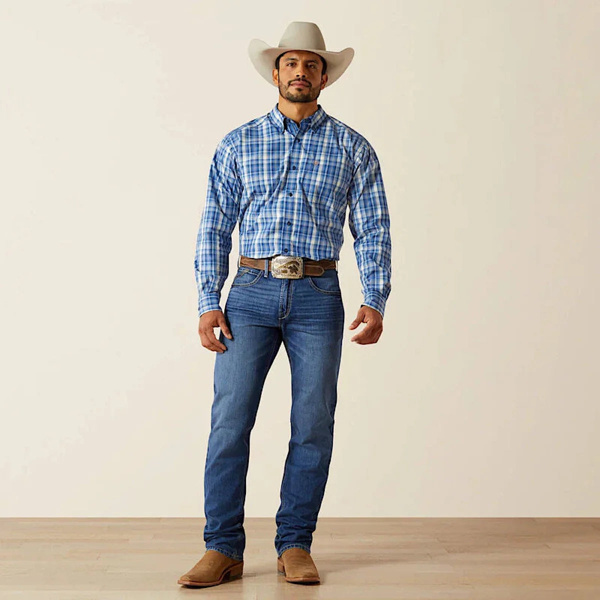 Ariat Mens Pro Series Soloman LS Shirt in Royal Blue