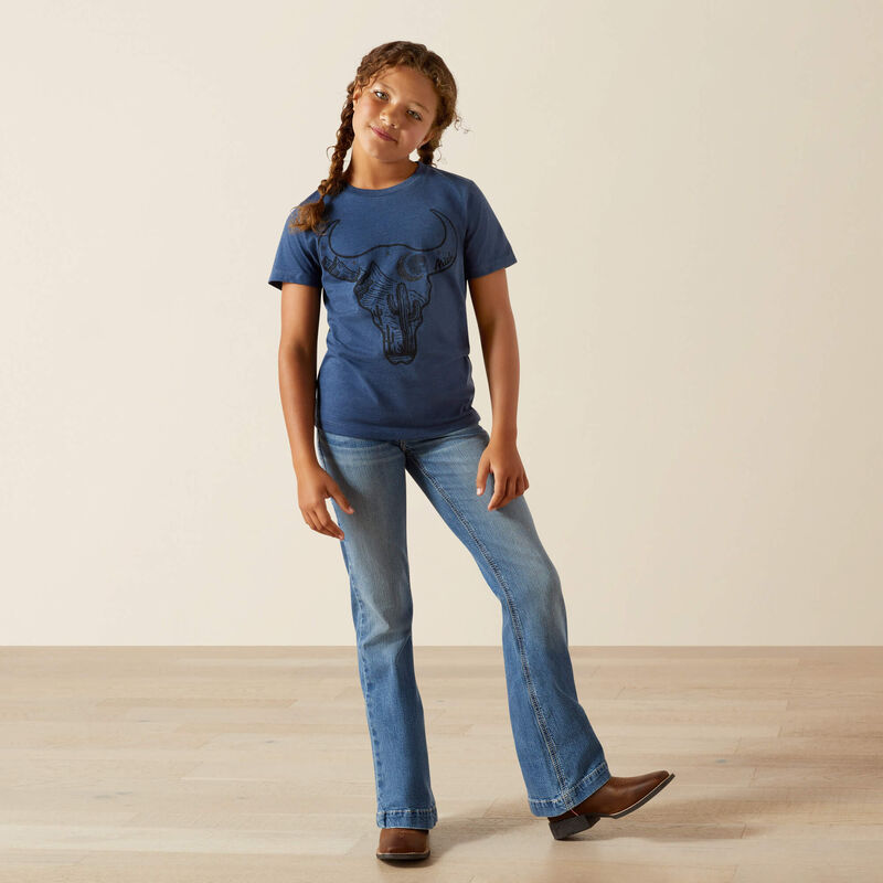 Ariat Girls Bull Night Sky SS Tee