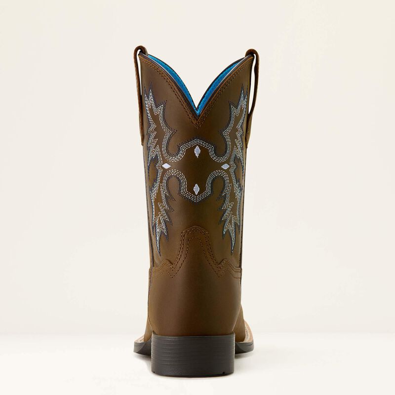 Ariat Kids Tombstone Square Toe Boot in Distressed Brown