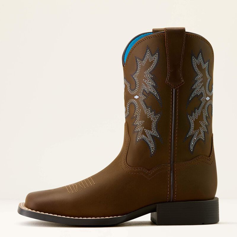 Ariat Kids Tombstone Square Toe Boot in Distressed Brown