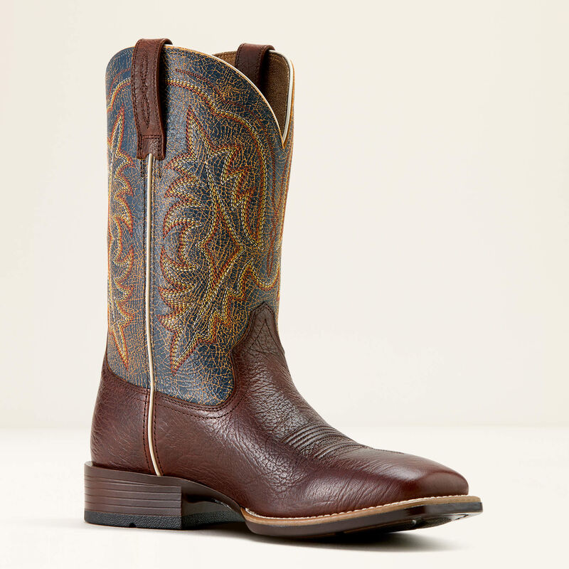 Ariat Mens Ryden Ultra Textured Wide Square Toe Boot in Oak/Sunkissed Skies
