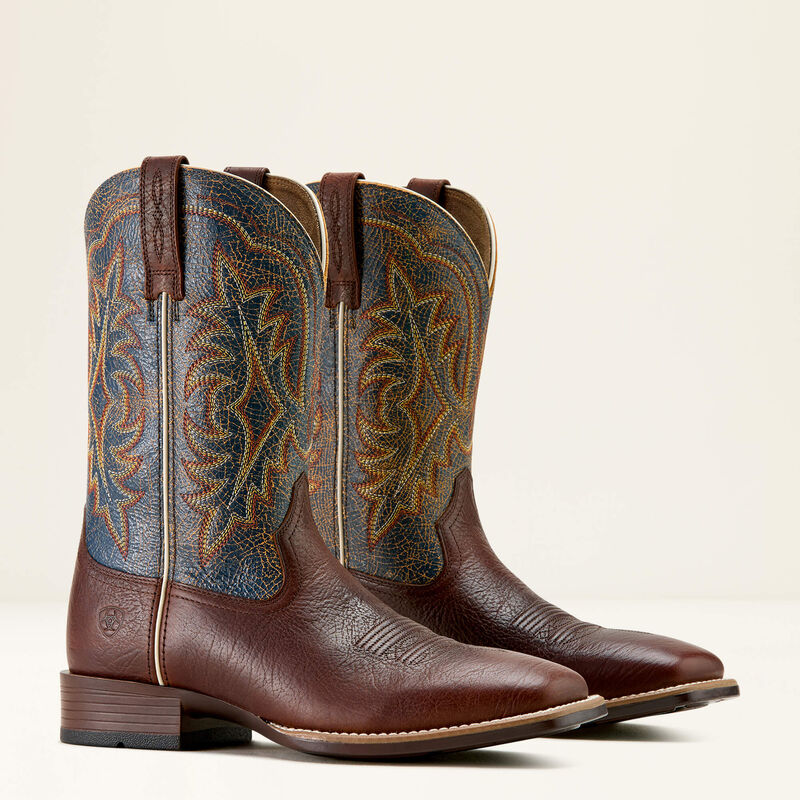 Ariat Mens Ryden Ultra Textured Wide Square Toe Boot in Oak/Sunkissed Skies