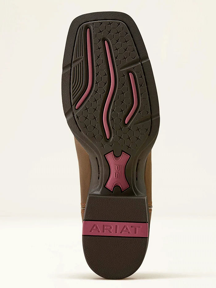 Ariat Womens Round Up Wide Square Toe Stretchfit in Sassy Brown