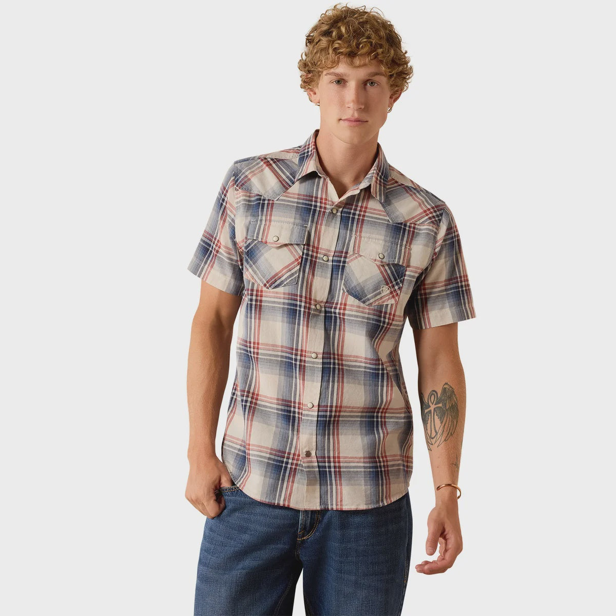 Ariat Mens Retro Haines Fitted snap SS Shirt