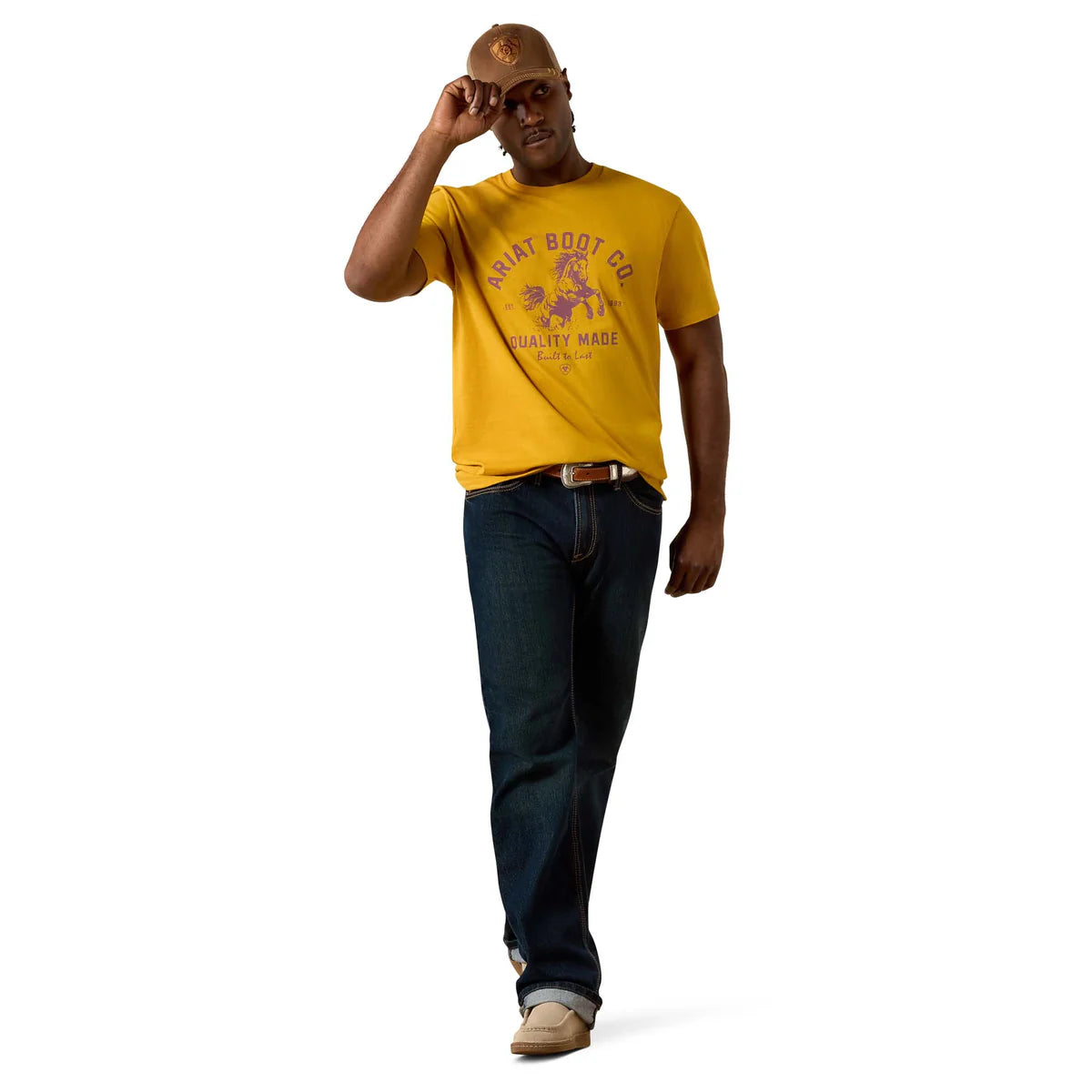 Ariat Mens College Bronc SS Tee