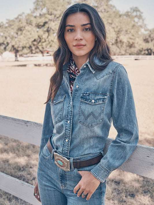 Wrangler Womens Retro Denim Shirt