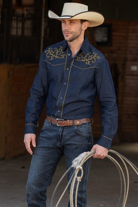 Men’s Ross Embroidered Long Sleeve Shirt