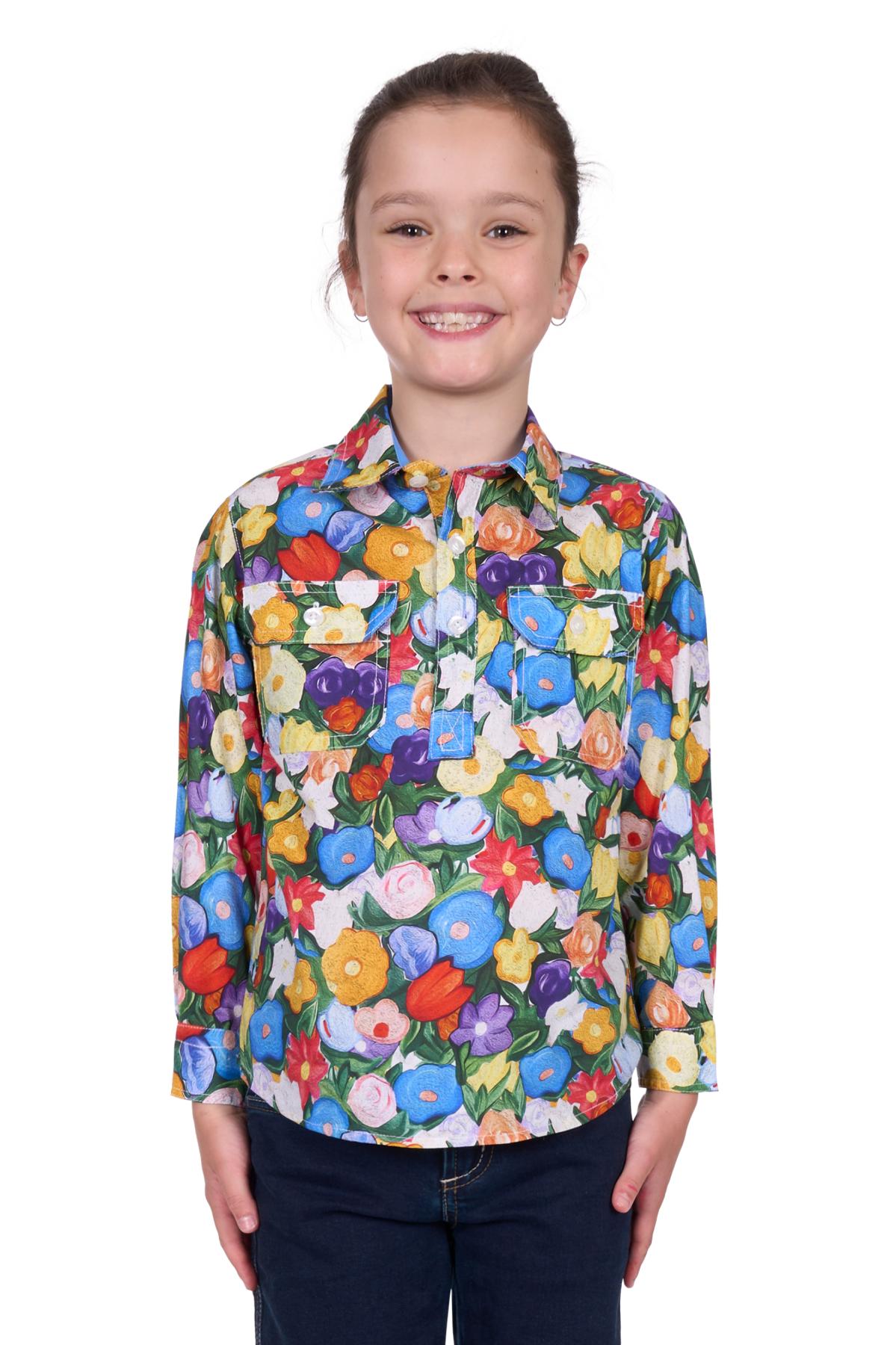 Hard Slog Kids Delia 1/2 PLKT LS Shirt