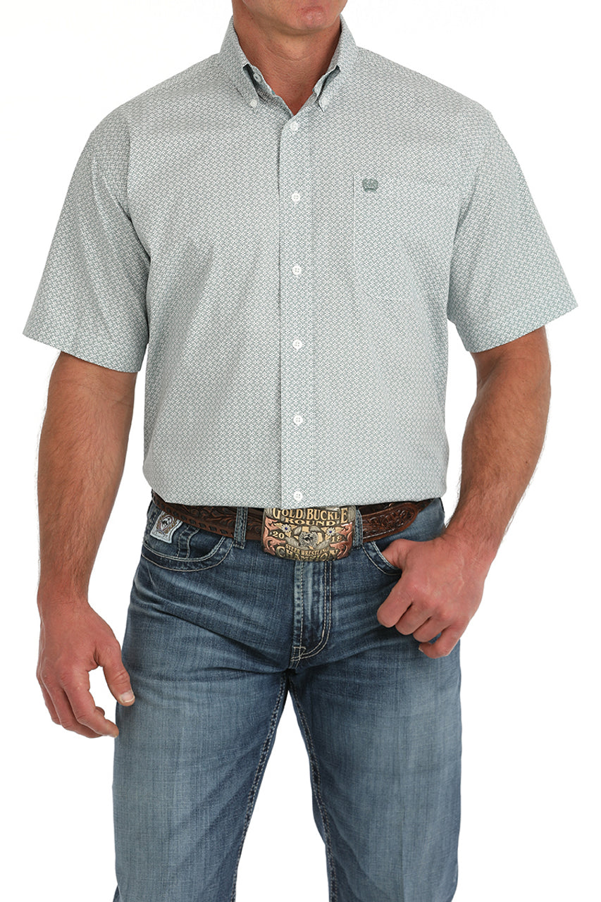 Cinch Men's Green Medallion Print Johnny S/S Shirt