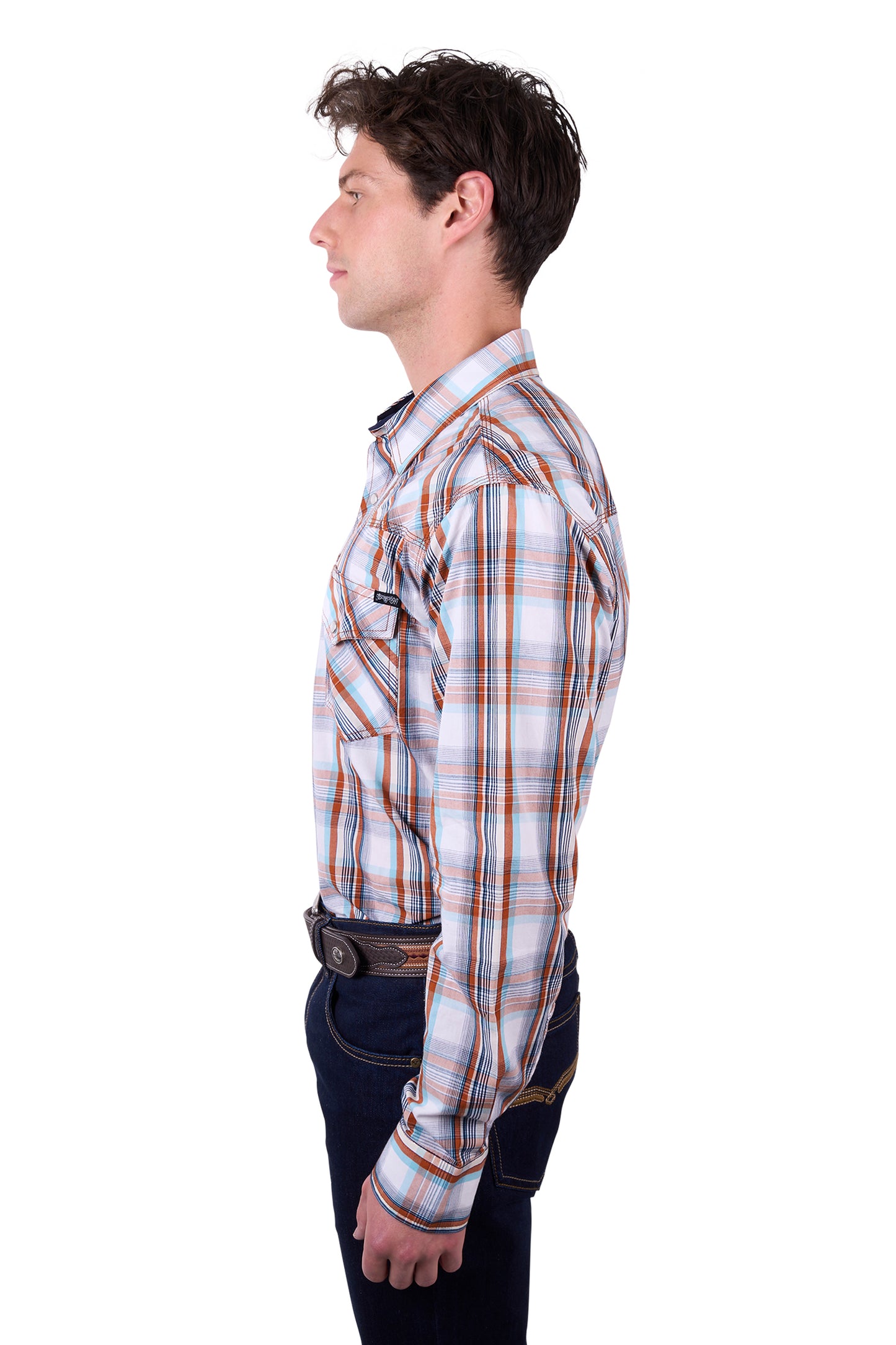 Pure Western Mens Axel LS Shirt in Tan