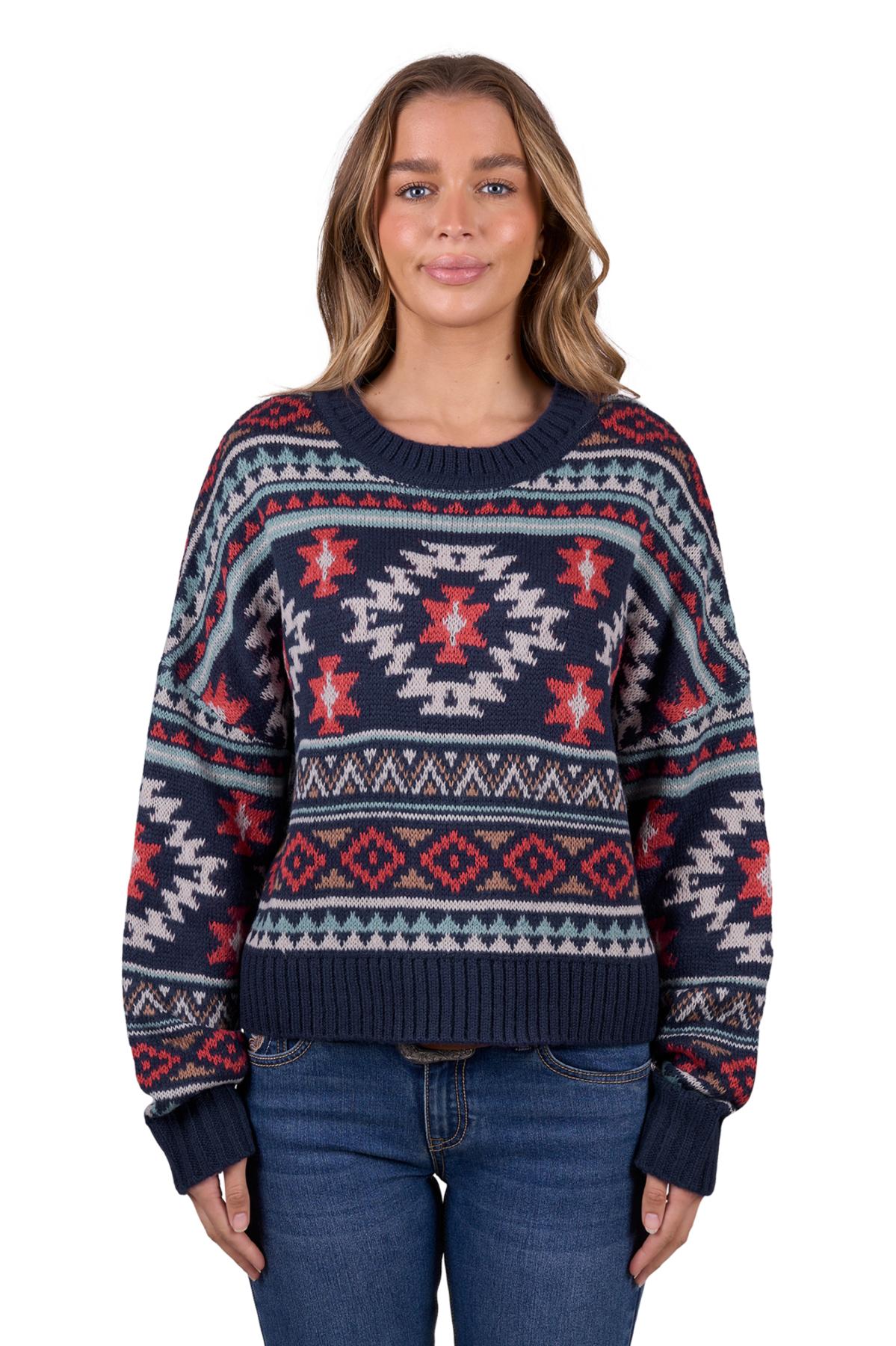 Pure Western Womens Tracy Jumper in Navy