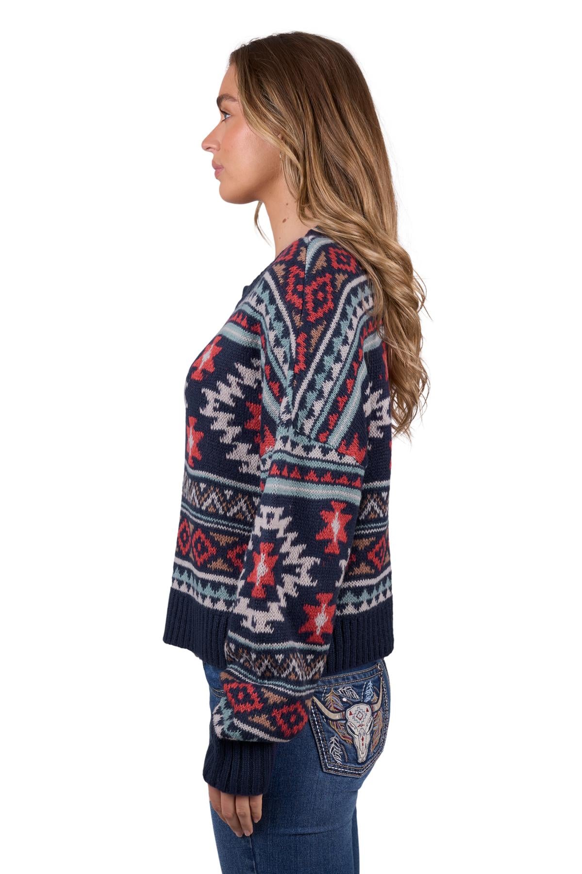 Pure Western Womens Tracy Jumper in Navy
