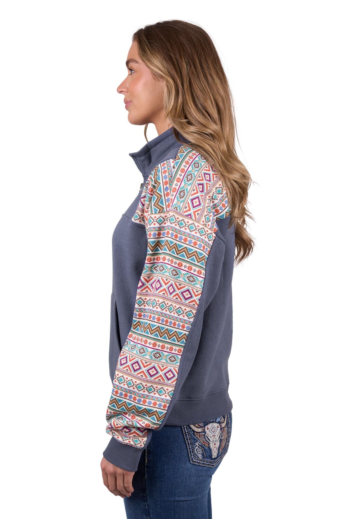 Pure Western Womens Sally 1/4 Zip Pullover in Multi