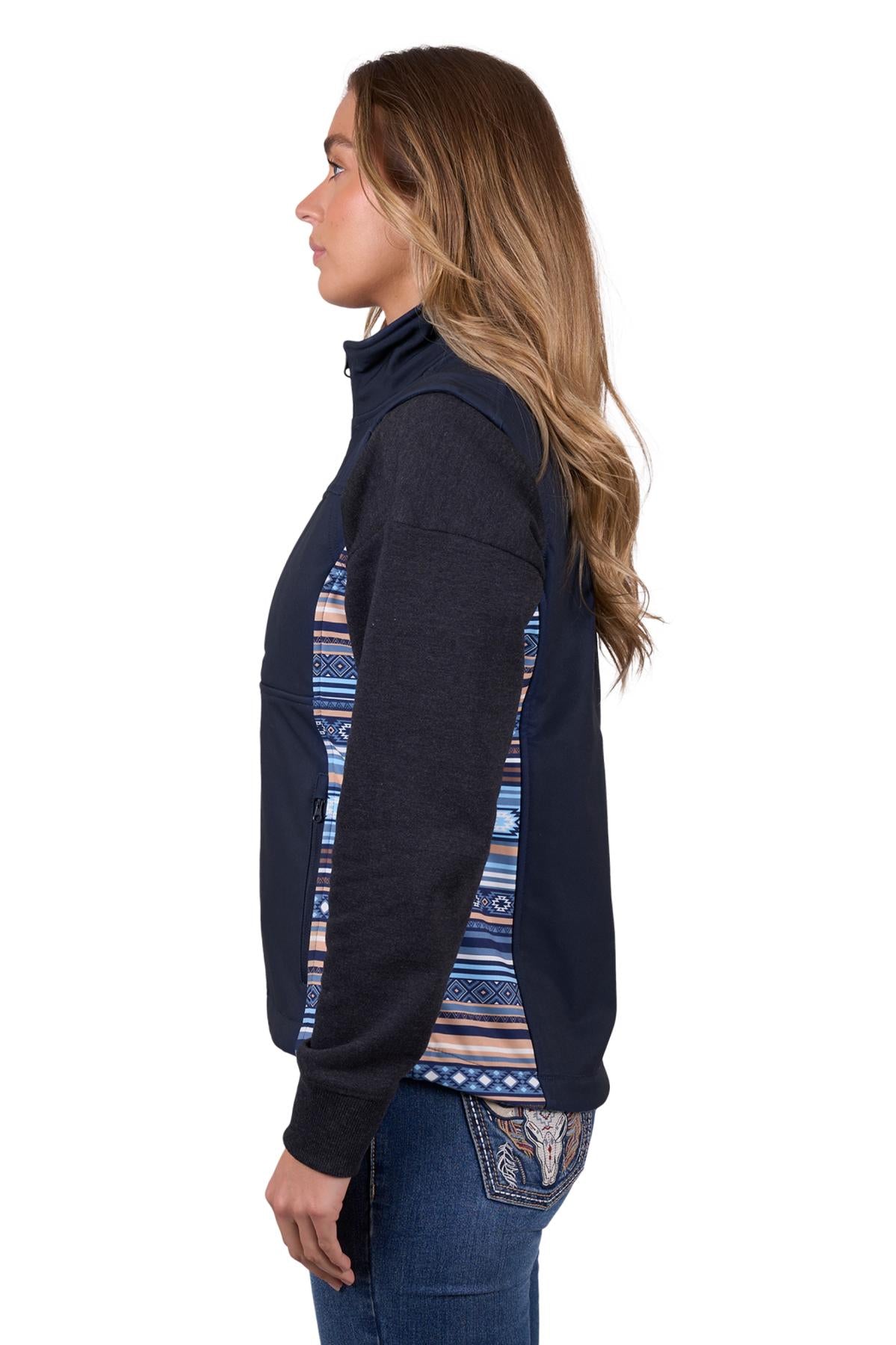 Pure Western Womens Misha Softshell Vest in Navy