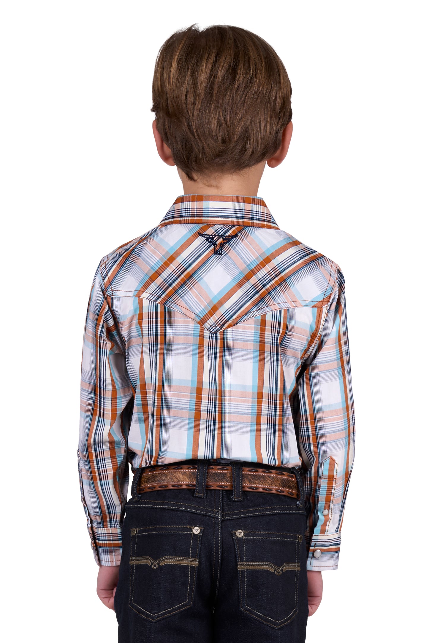 Pure Western Boys Axel LS Shirt in Tan