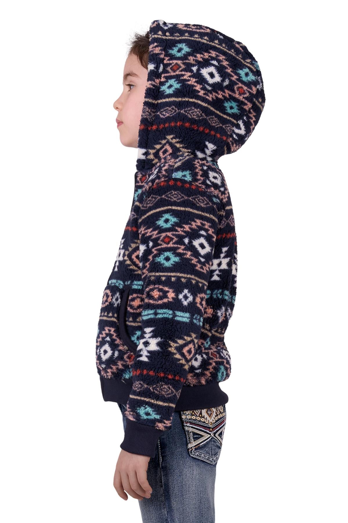 Pure Western Girls Elodie Zip Up Hoodie in Multi