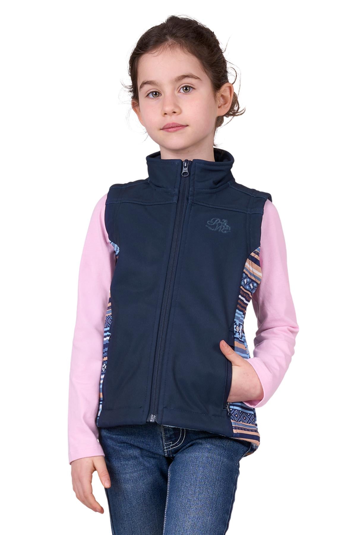 Pure Western Girls Misha Softshell Vest in Navy