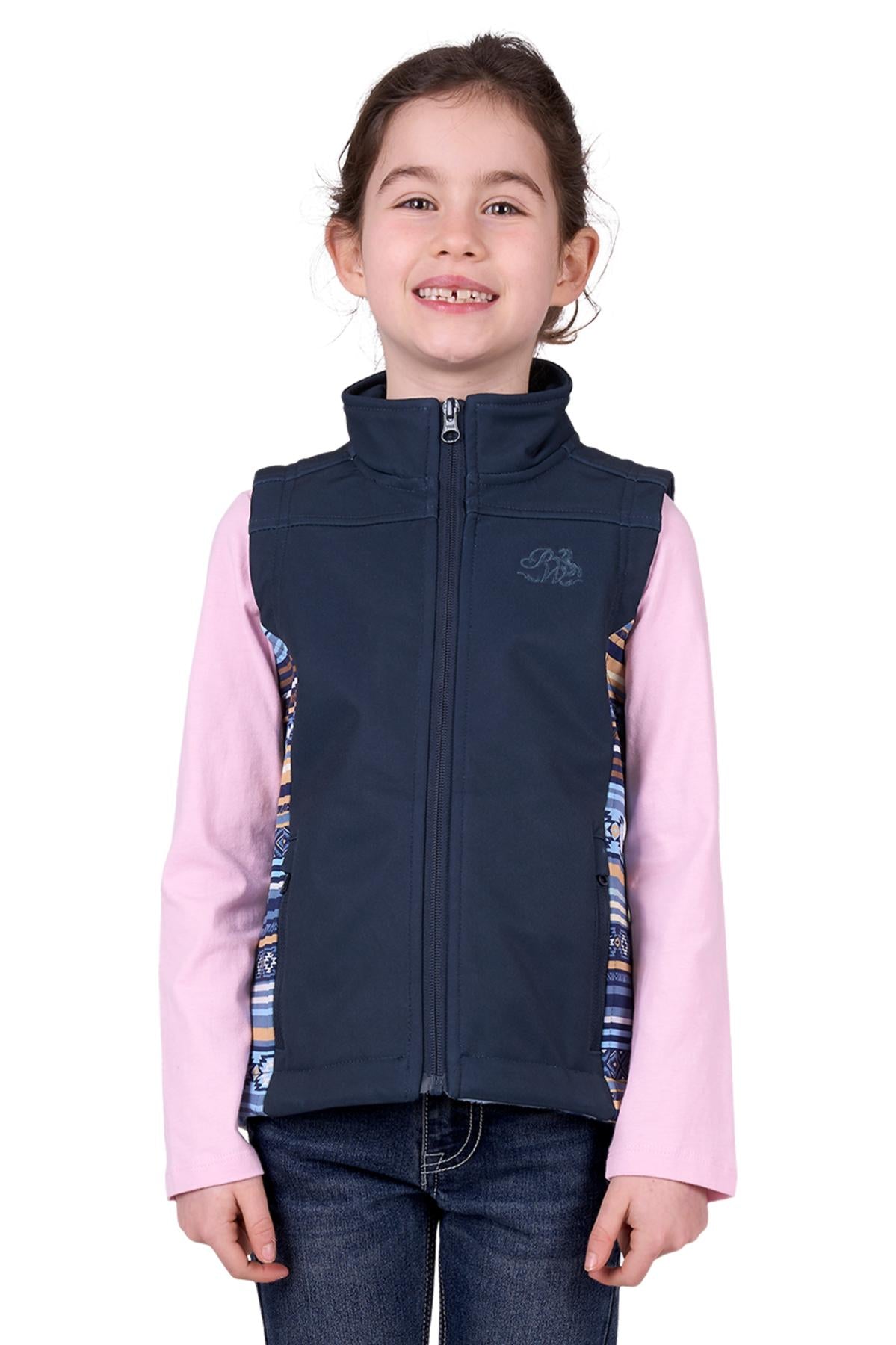 Pure Western Girls Misha Softshell Vest in Navy