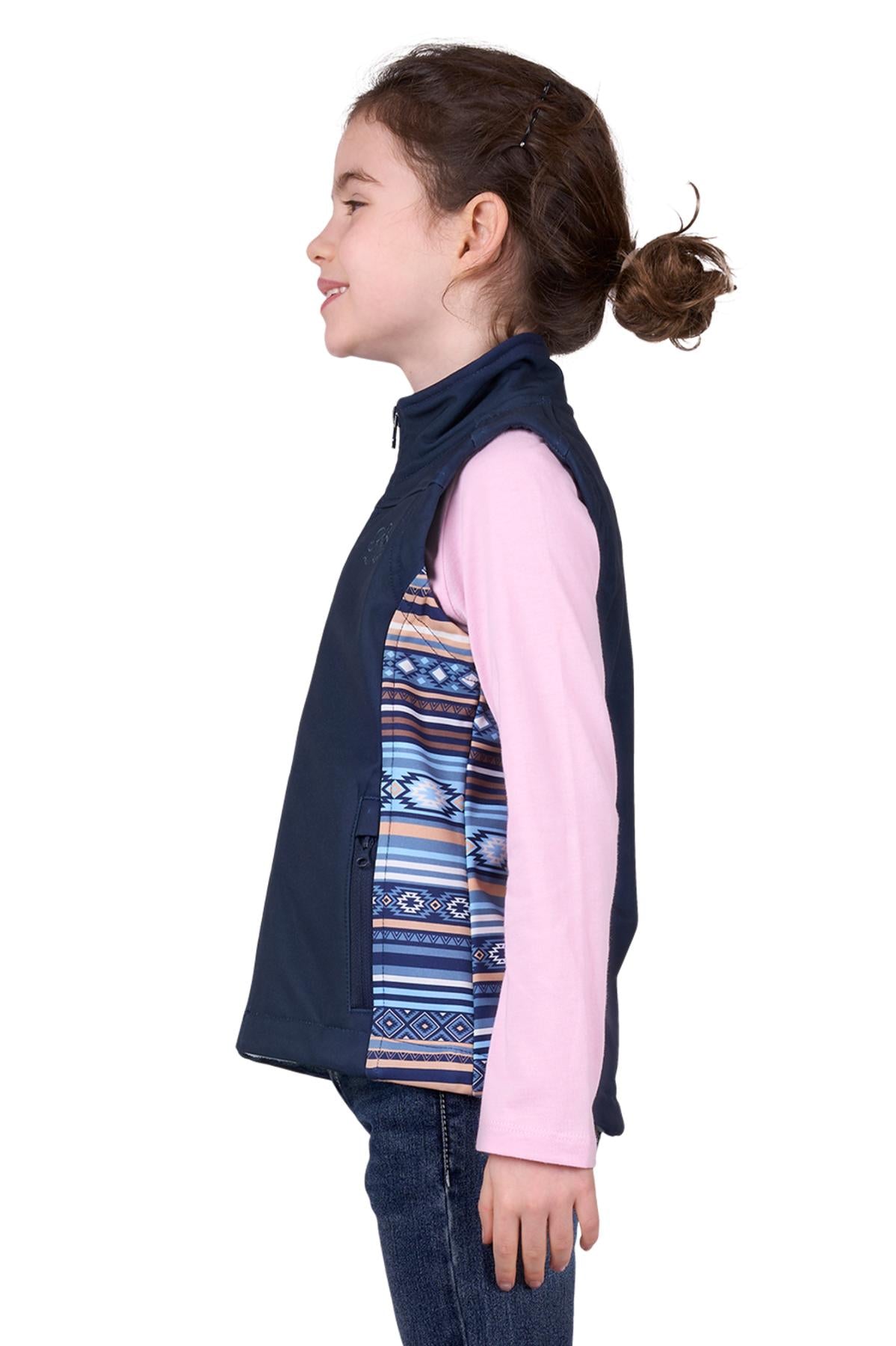 Pure Western Girls Misha Softshell Vest in Navy