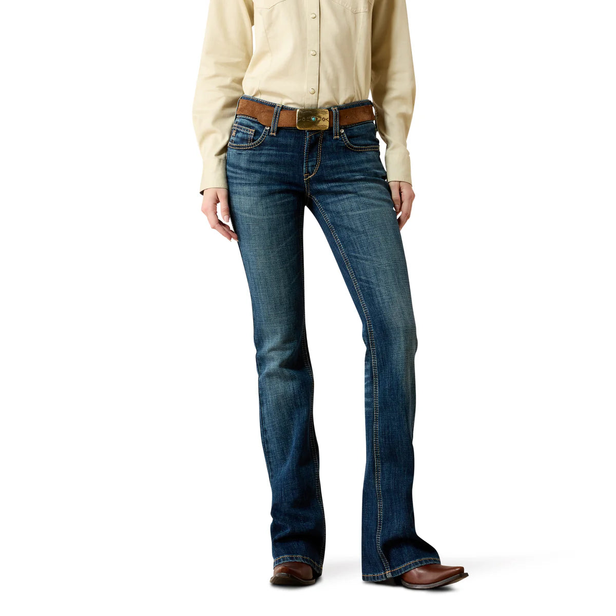 Ariat Womens Fiona Mid Rise Boot Cut Jeans