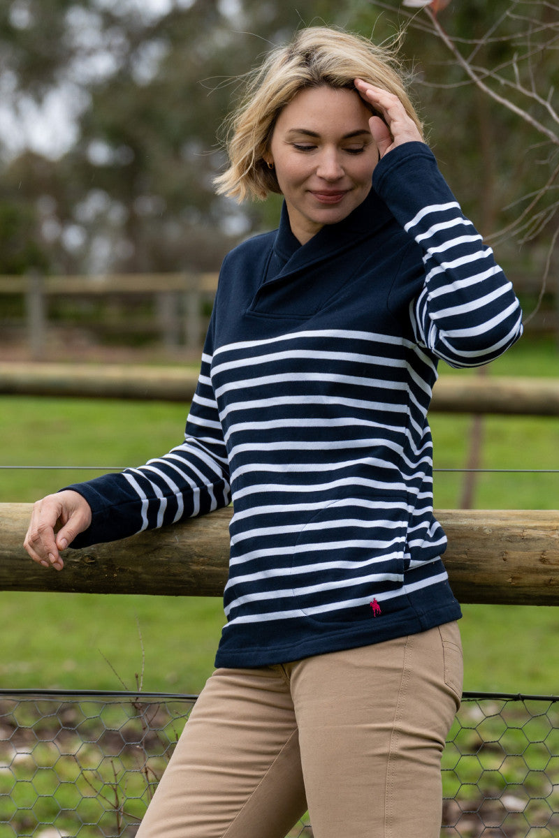 T/C Wmns Jessica Strip Shawl Neck Pullover