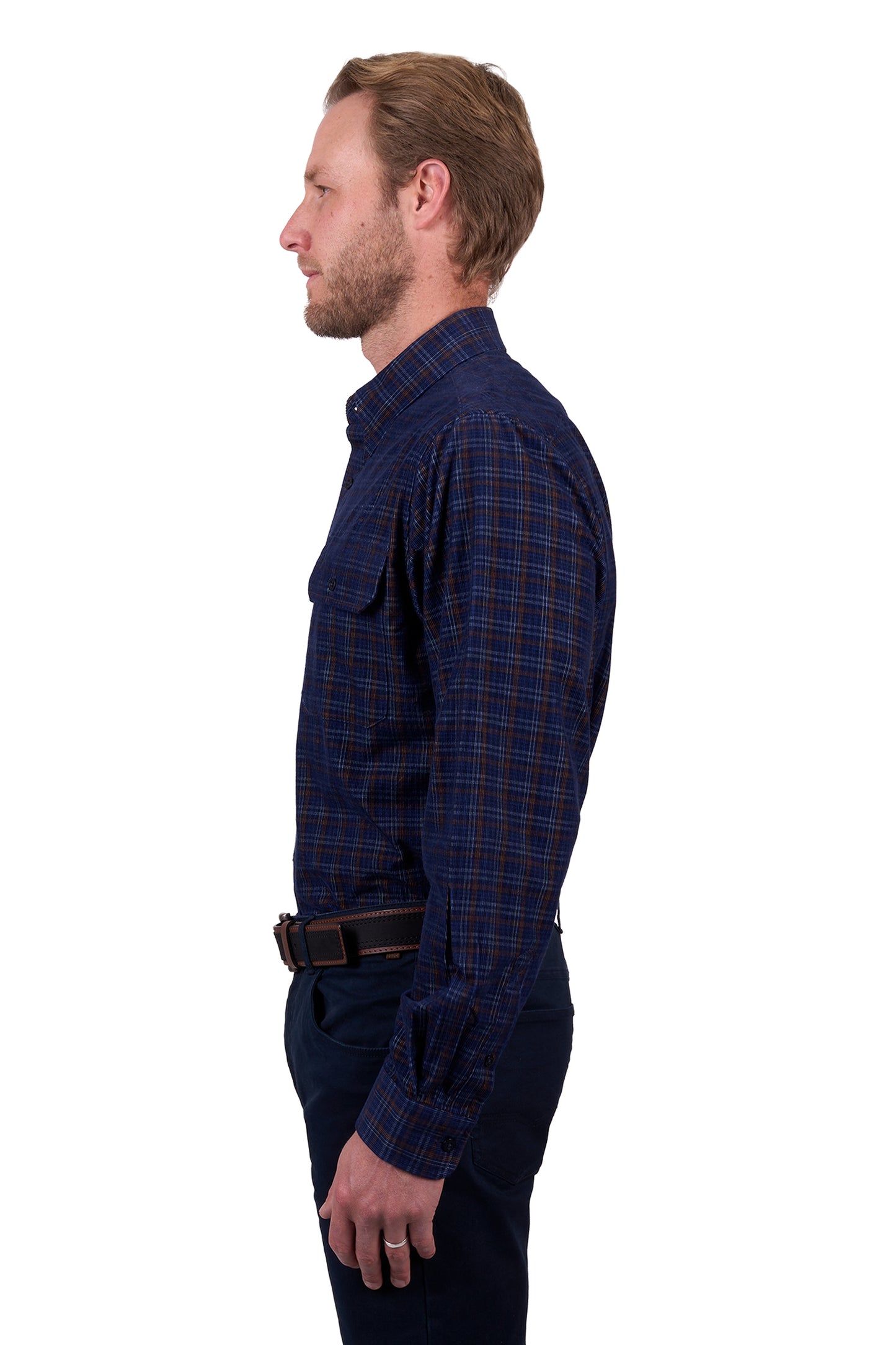 Thomas Cook Mens Max LS Thermal Shirt in Navy/Tan