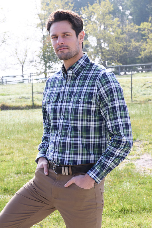 Thomas Cook Men’s Shane Check  2-Pocket Long Sleeve Shirt