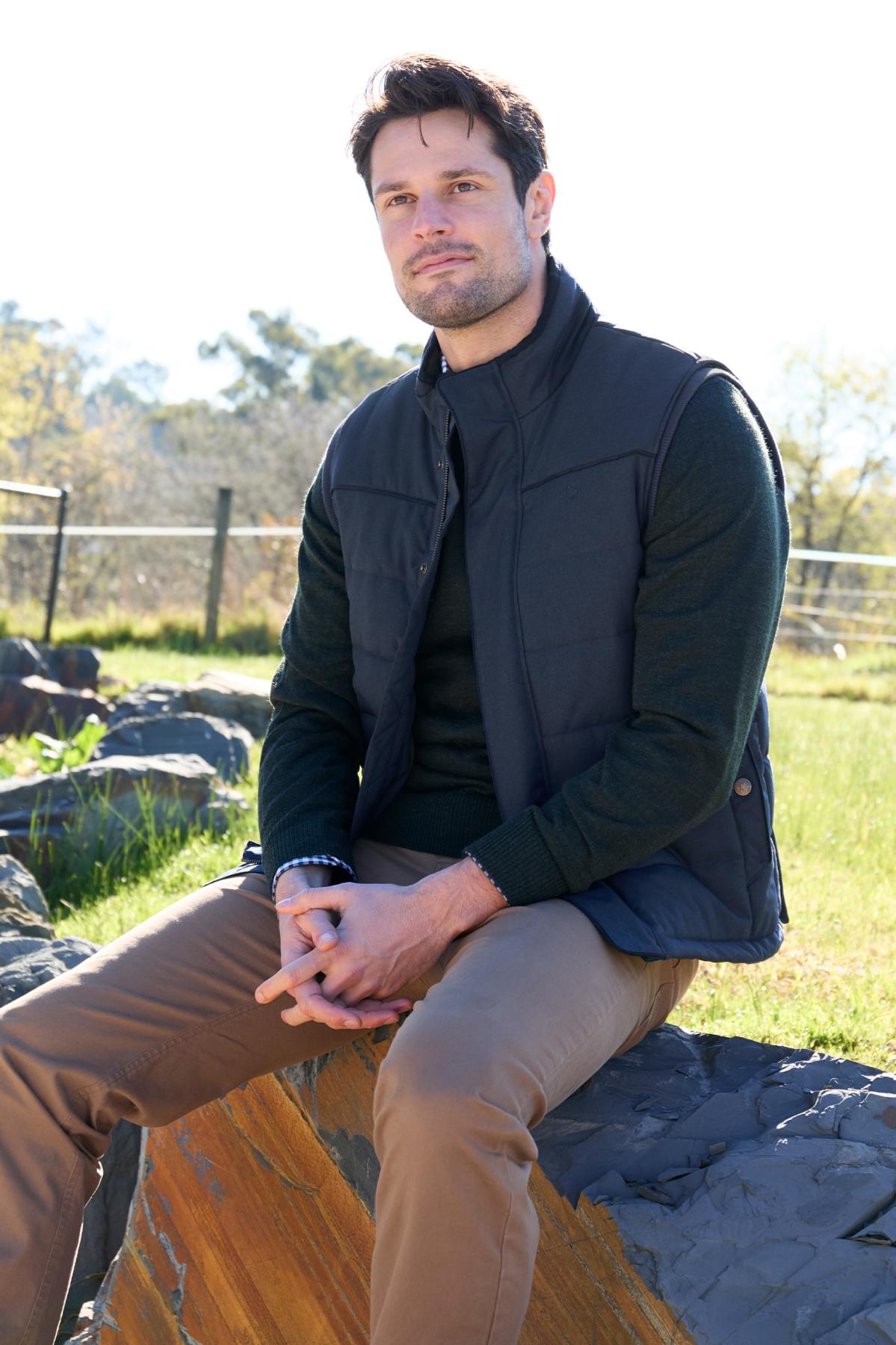 Thomas Cook Mens Jude Vest in Navy Marle