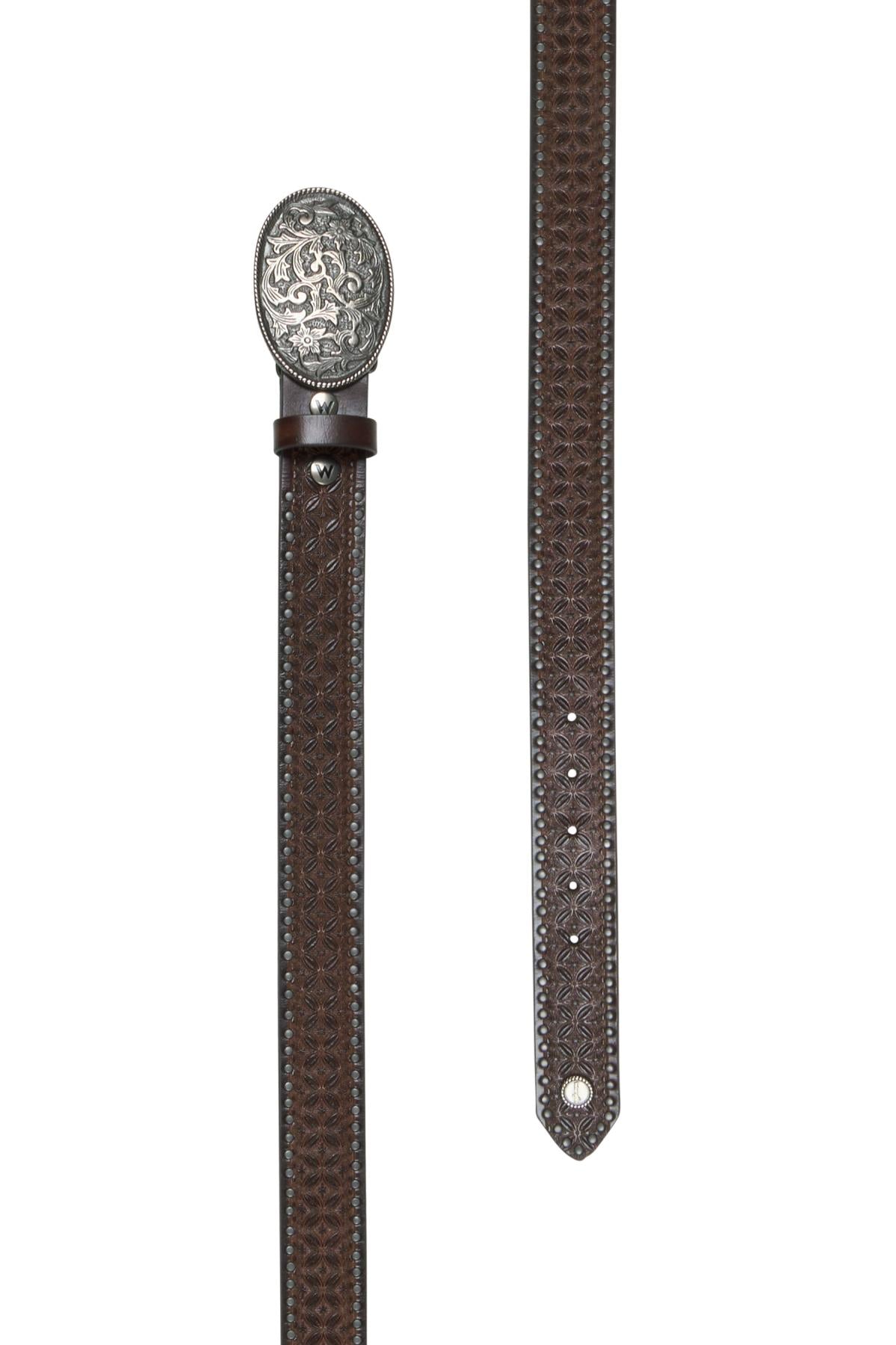 Wrangler Womens Drew Belt in Dark Tan