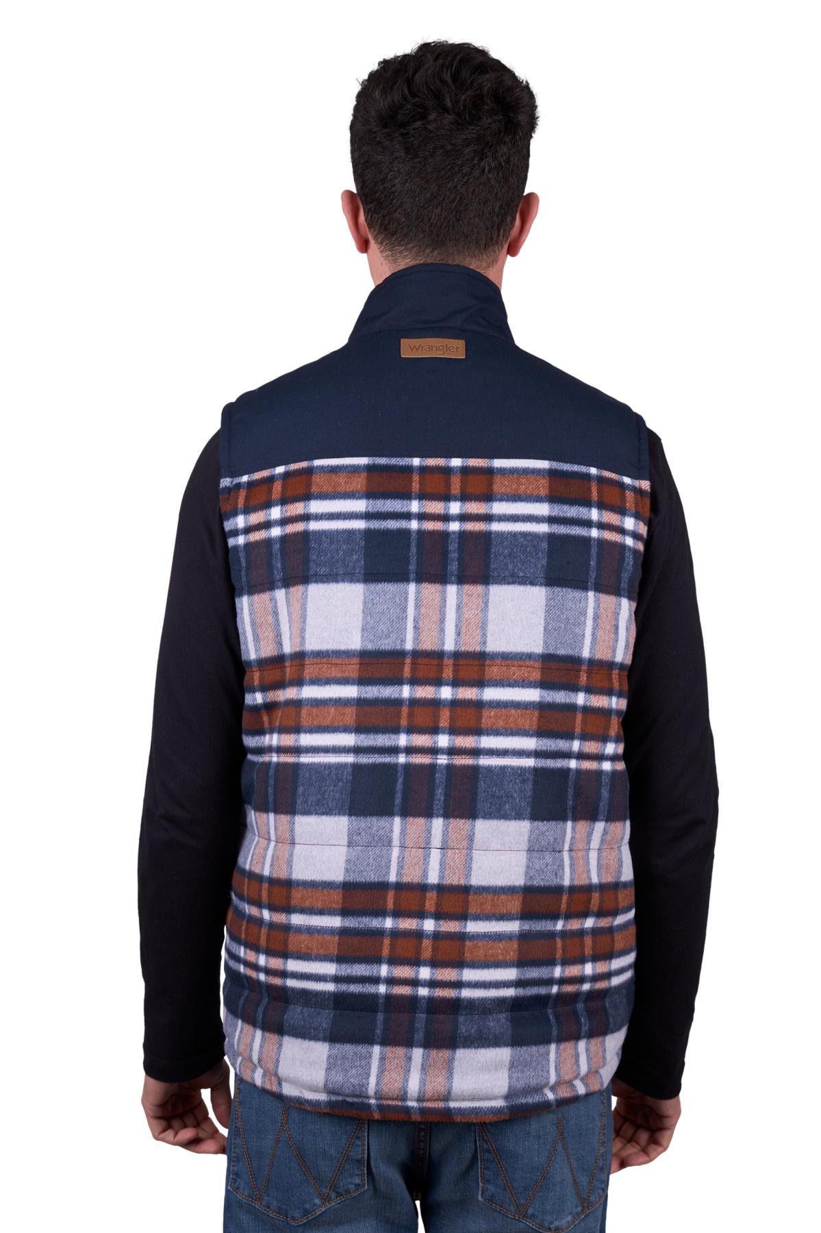 Wrangler Mens Koda Reversible Vest in Tan/Navy